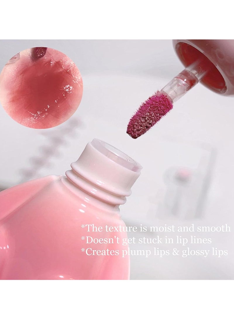 6pcs Lip Gloss Liquid Lipsticks Set, Bunny Rabbit Moisturizing Hydrating Glow Oil Shine Plumping Glass Waterproof Finish for Women Girls