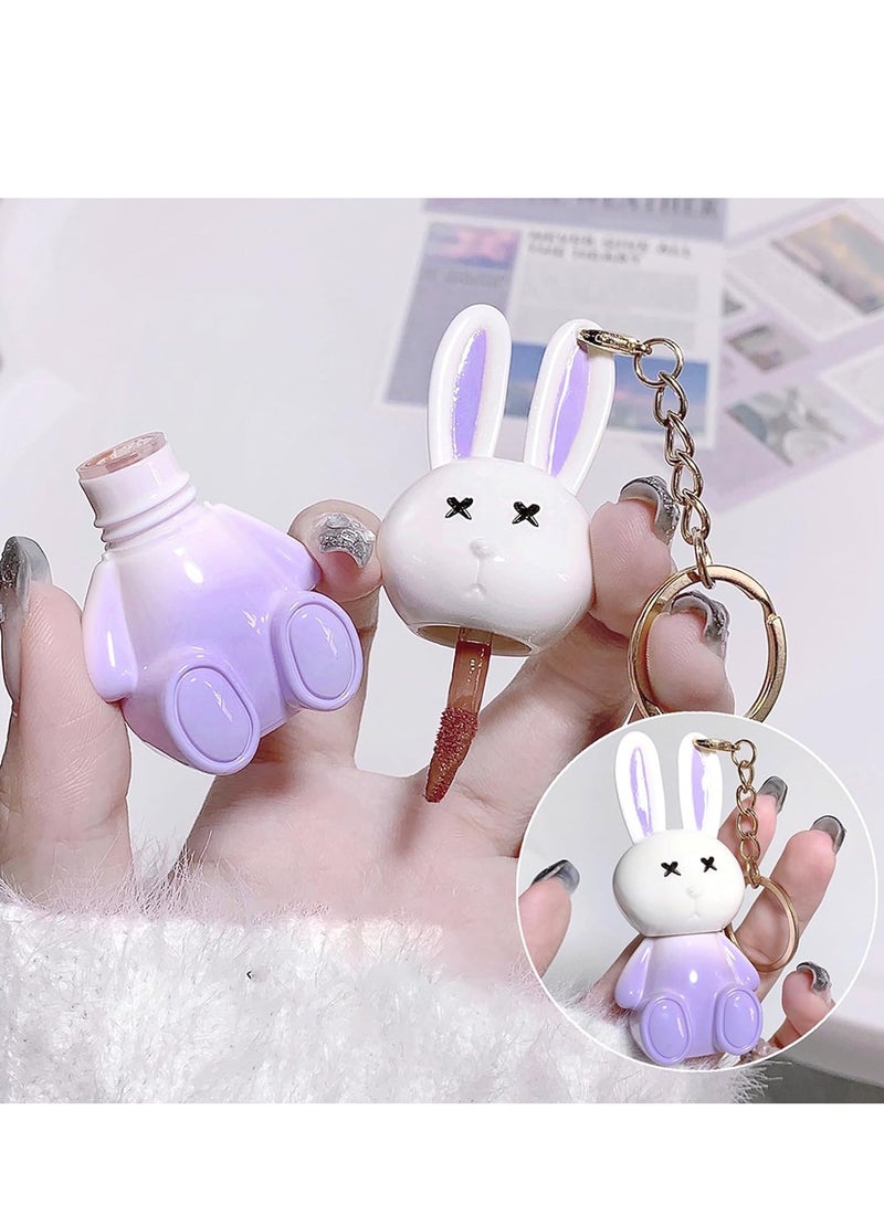 6pcs Lip Gloss Liquid Lipsticks Set, Bunny Rabbit Moisturizing Hydrating Glow Oil Shine Plumping Glass Waterproof Finish for Women Girls
