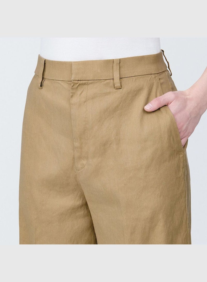 Hemp Blend Stretch Straight Pants