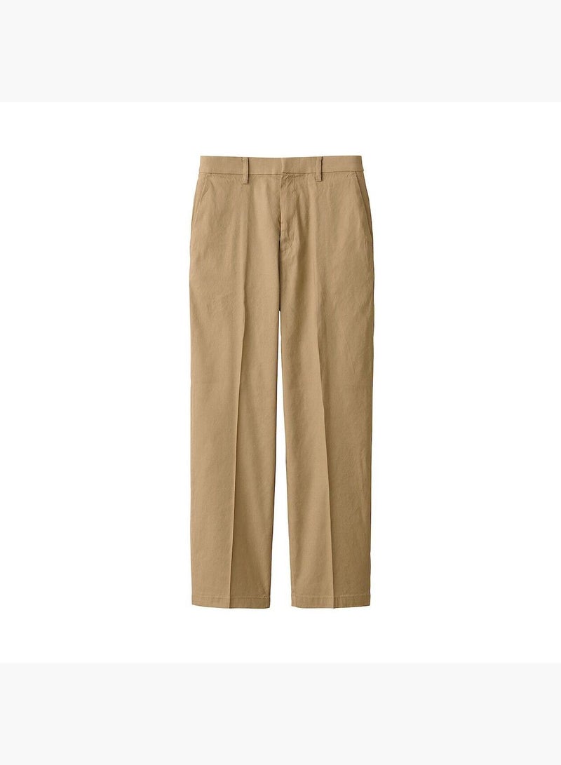 Hemp Blend Stretch Straight Pants