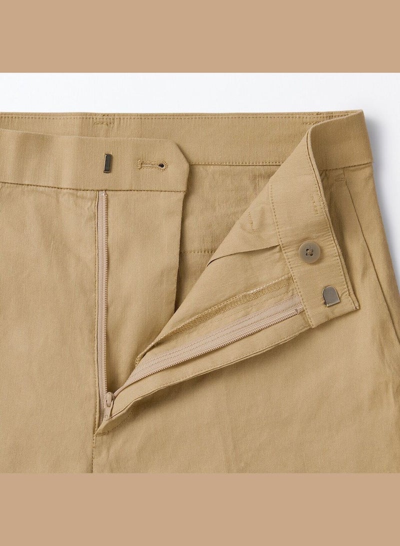 Hemp Blend Stretch Straight Pants