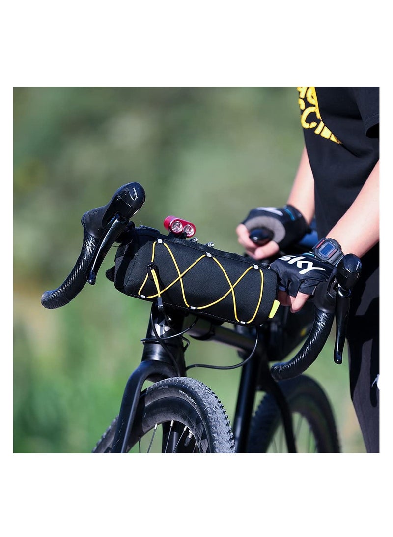 Bike Handlebar Bag, Bicycle Front Bag Fram Storage Roll Bag Mountain Road Bikes Commuter Shoulder Bag Professional Cycling Accessories