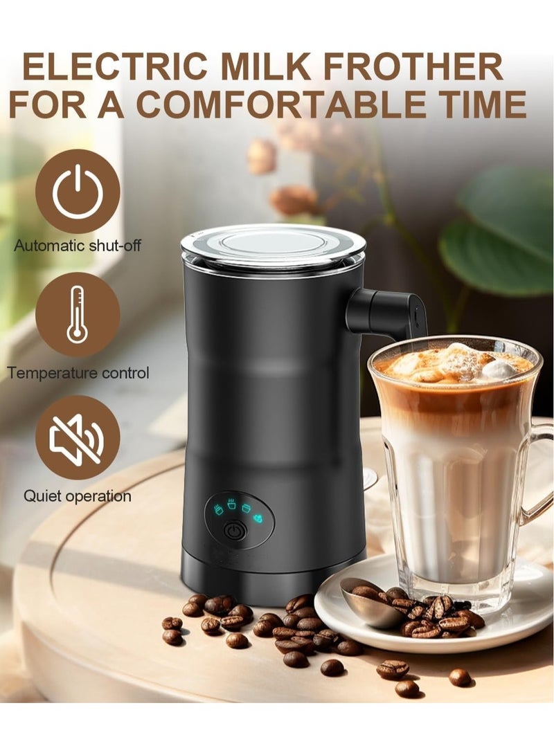 4 in 1 Milk Frother Electric 11.8oz/350ml Hot/Cold Foam Maker Intelligent Temperature Control Milk Warmer for Coffee, Latte, Hot Chocolate