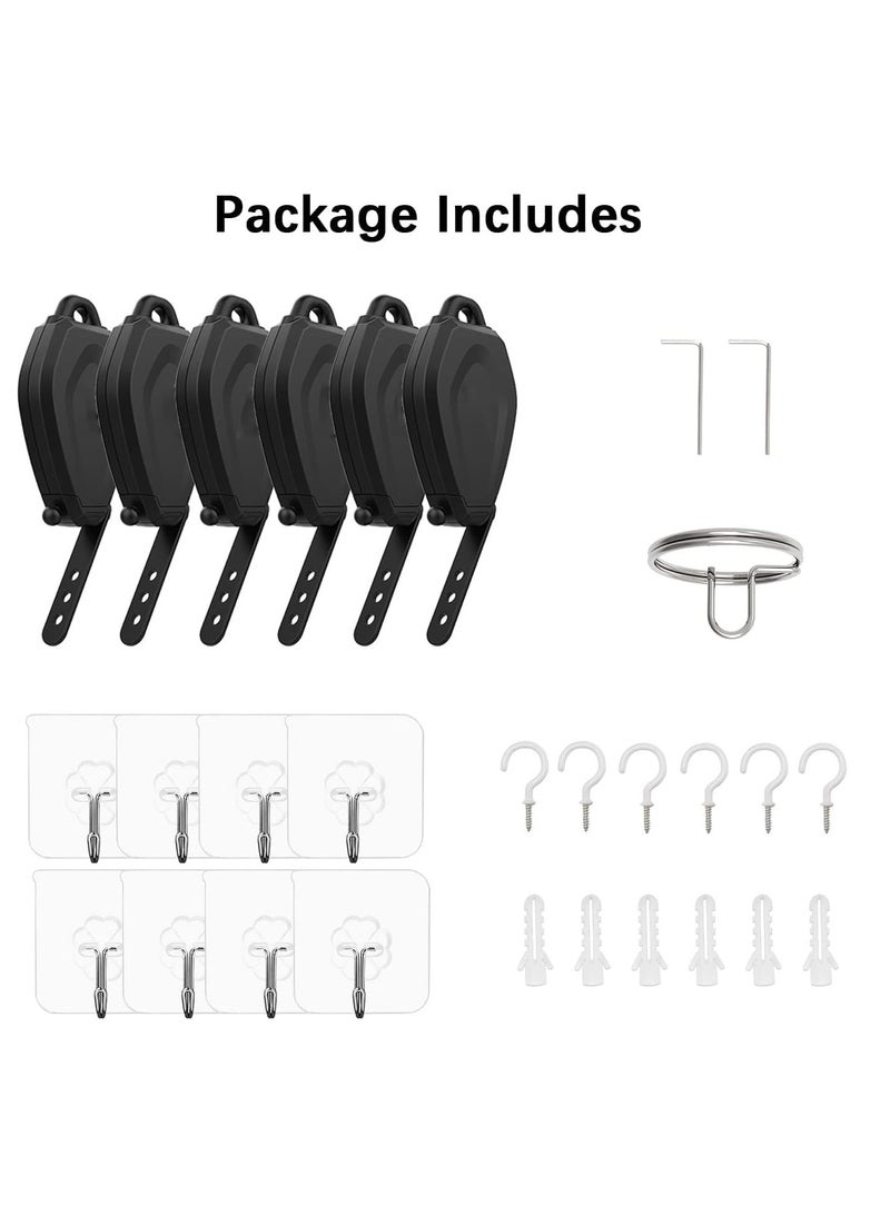 [Pro Version] Excefore VR Cable Management System - 6 Pack Ceiling Pulley System for Oculus Quest/Quest 2/Rift/Rift S/Valve Index/HTC Vive/Vive Pro/HP Reverb G2/PSVR VR Cord VR Link Accessories