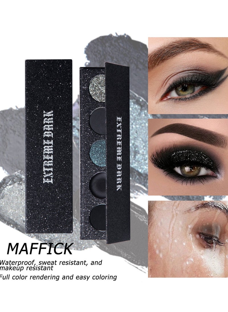 MAFFICK 5-Color Eyeshadow Palette- Matte & Shimmery Eyeshadow for High-Definition Eye Makeup: Waterproof, Sweat Resistant, & Long-lasting