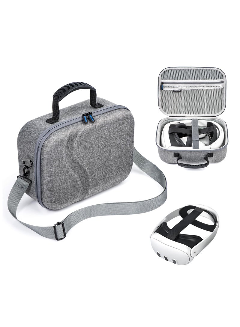 Carrying Case for Meta Quest 3, Travel Storage Case for Oculus Quest 3 with Elite Strap, Controllers and Other Accessories, Hard Case and Soft Lining for Travel and Storage