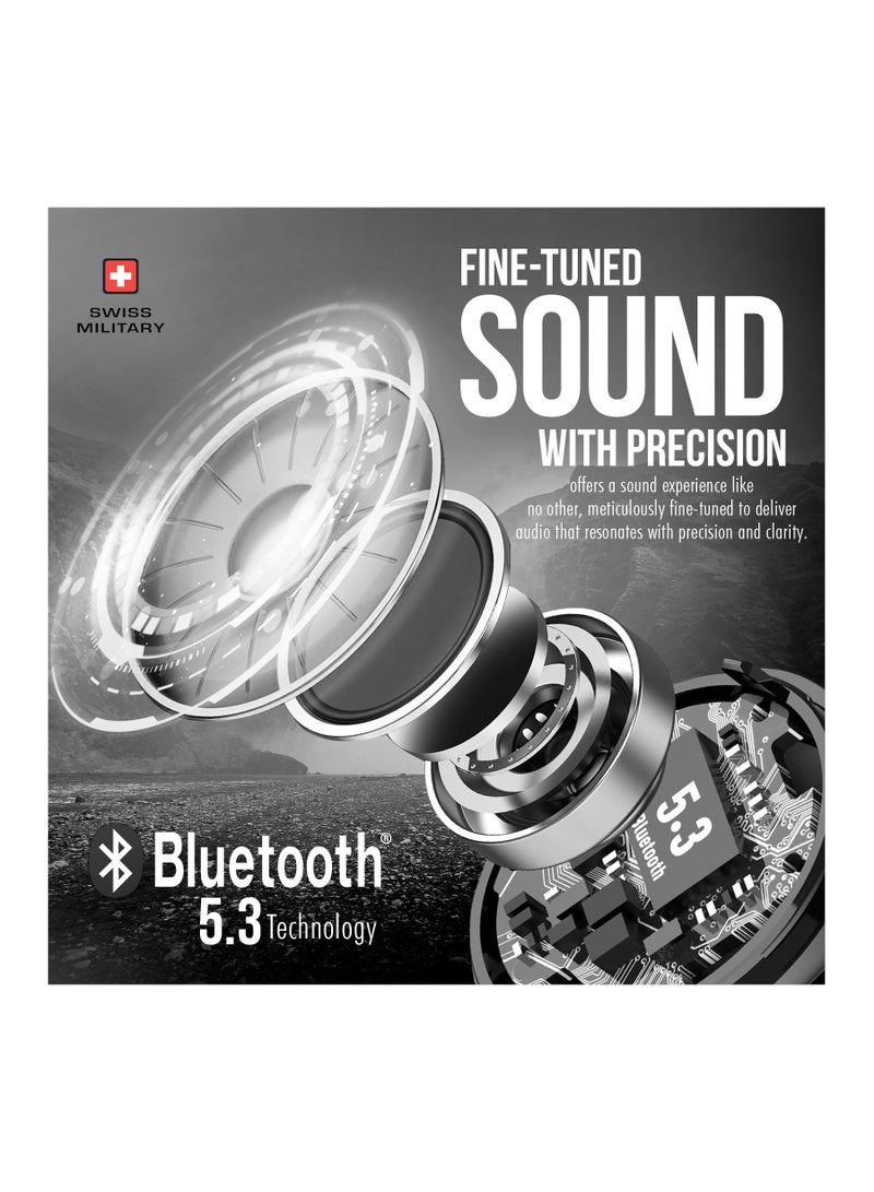 Military Victor 3 Wireless Earbuds Bluetooth With Active Noise Cancelling, ENC, 5Hr Music, Wireless Charging Case, 120Hr Standby, Compatible With iPhones, Samsung And Other Smartphones - Silver