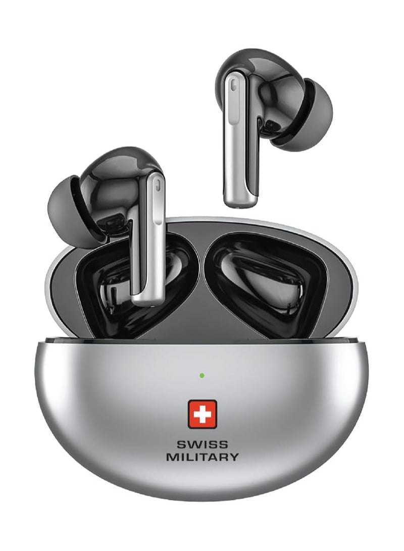 Military Victor 3 Wireless Earbuds Bluetooth With Active Noise Cancelling, ENC, 5Hr Music, Wireless Charging Case, 120Hr Standby, Compatible With iPhones, Samsung And Other Smartphones - Black
