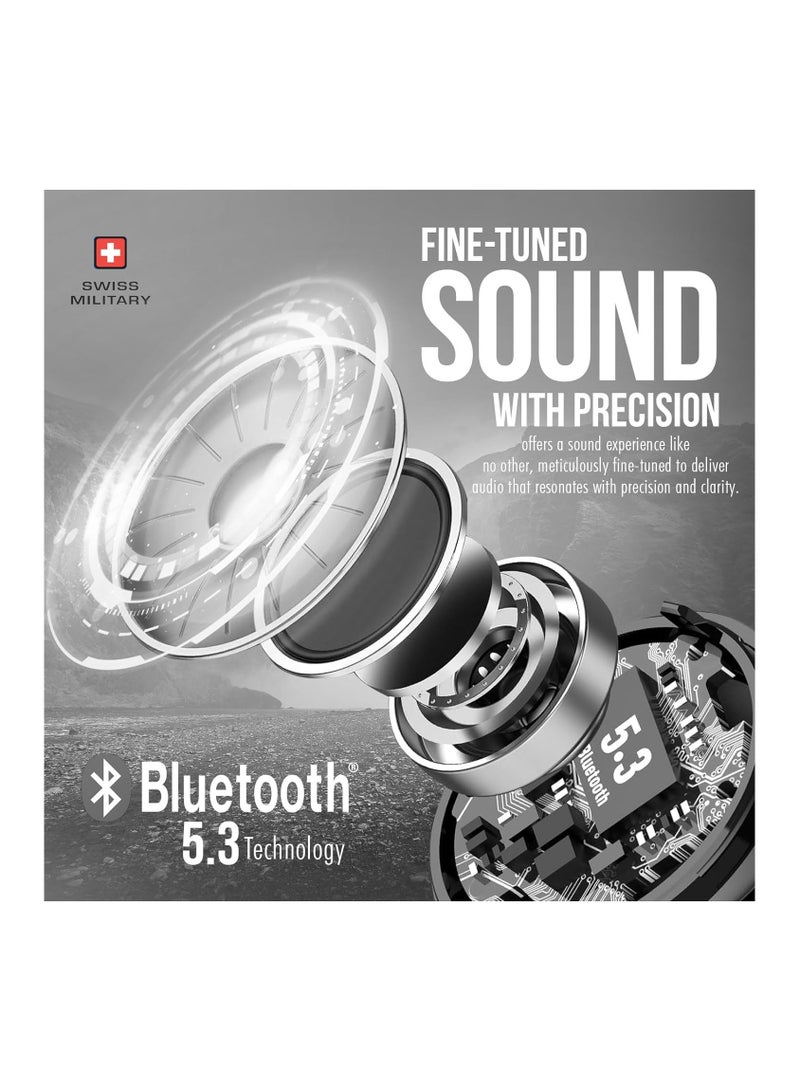 Military Victor 3 Wireless Earbuds Bluetooth With Active Noise Cancelling, ENC, 5Hr Music, Wireless Charging Case, 120Hr Standby, Compatible With iPhones, Samsung And Other Smartphones - Black