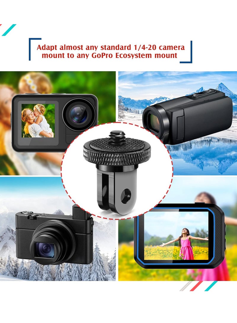 Camera Tripod Mount for Gopro Adapter, 4pcs Aluminum Camera Tripod 1/4-20 Conversion Adapter Camera Mount Adapter for Tripod Compatible with GoPro Action Cameras and other Standard 1/4 Accessories