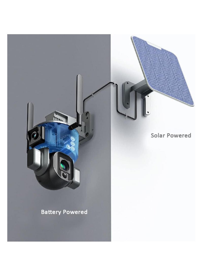 CRONY Y5 4G-4K-8MP-4X Solar Dual Linkage Battery PTZ Camera 8MP Wireless CCTV Camera Outdoor IP66 Waterproof Solar Dual Camera