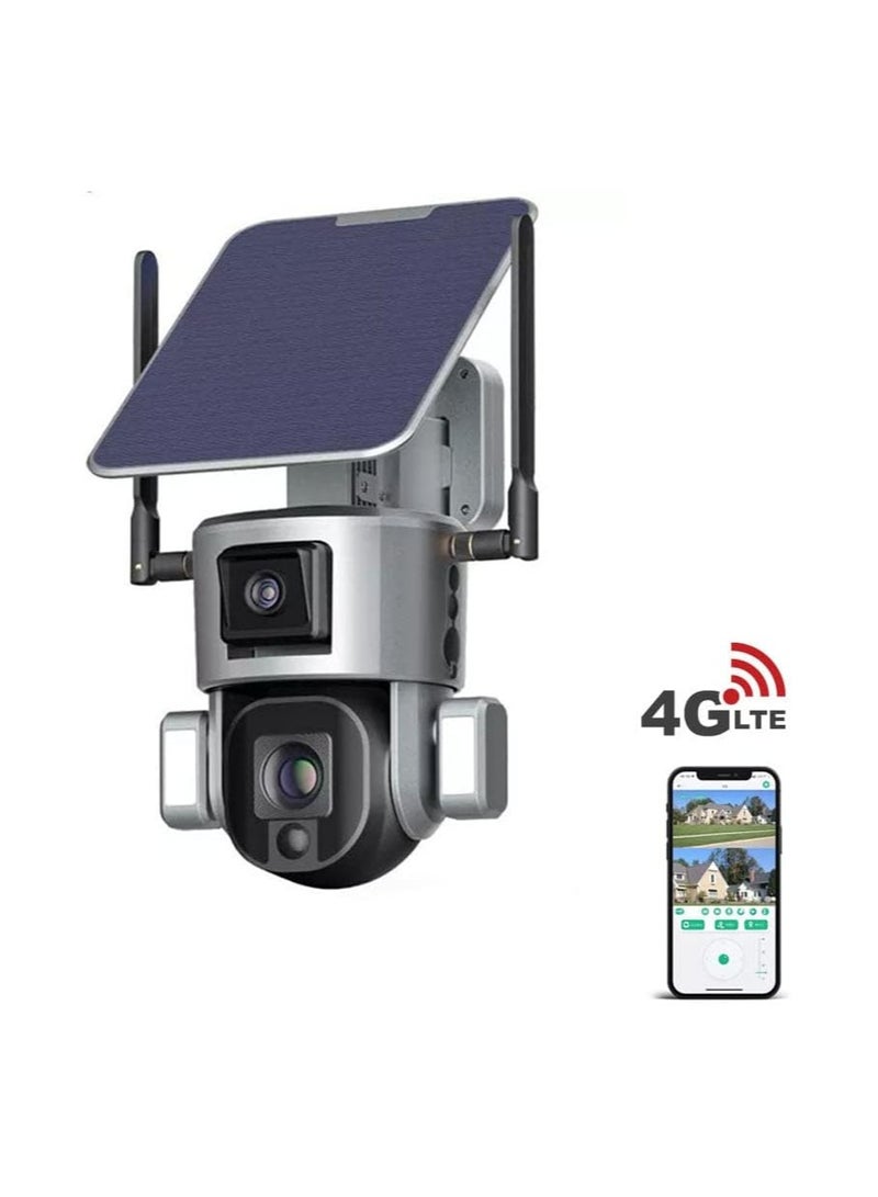 CRONY Y5 4G-4K-8MP-4X Solar Dual Linkage Battery PTZ Camera 8MP Wireless CCTV Camera Outdoor IP66 Waterproof Solar Dual Camera