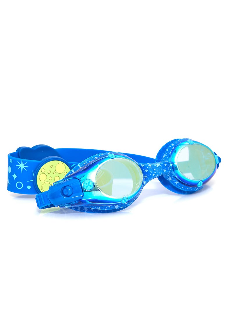 Blue Moon Solar System Kids Swim Goggles - Ages 3+ - Anti Fog, No Leak, Non Slip, UV Protection - Hard Travel Case - Lead and Latex Free
