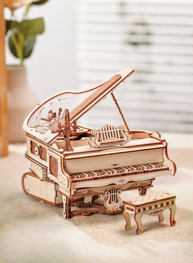 3D Wooden Model Kits for Adults 3D Puzzles Magic Piano Musical Box Mechanical Model Building Sets Crafts 3D Jigsaws 223pcs