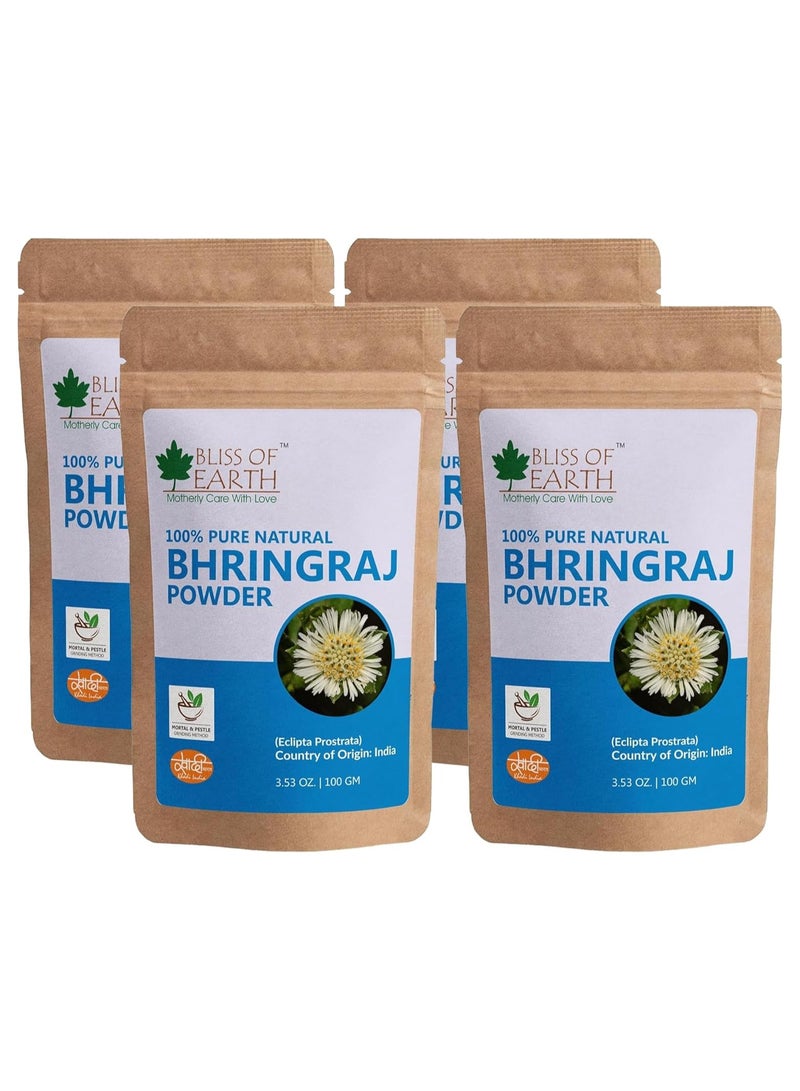 100% Pure Natural Bhringraj Powder 100GM Great For Hair Care & Skin care Pack of 4