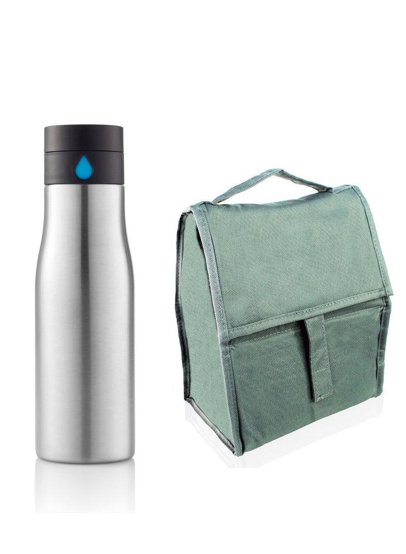 Back to School - Hydration Tracking Water Bottle with Insulated Lunch Bag