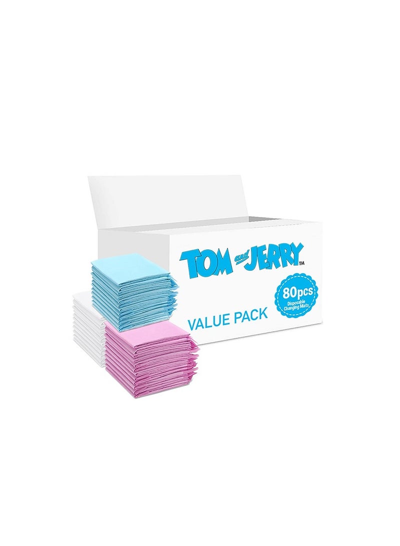 Tom And Jerry Disposable Changing Mats, 80 Counts