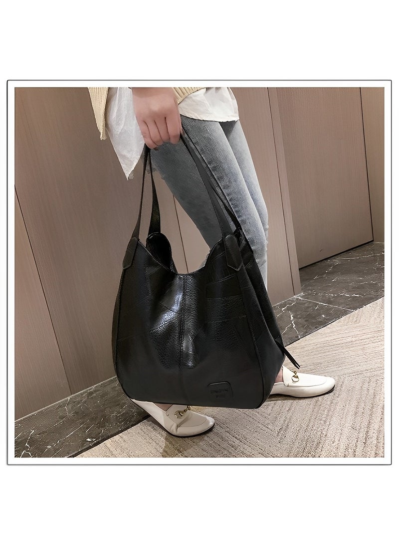 Women's Tote Shoulder Bag Soft Leather Handbag with Large Capacity Genuine Leather Tote Bags Made of High Quality PU Leather