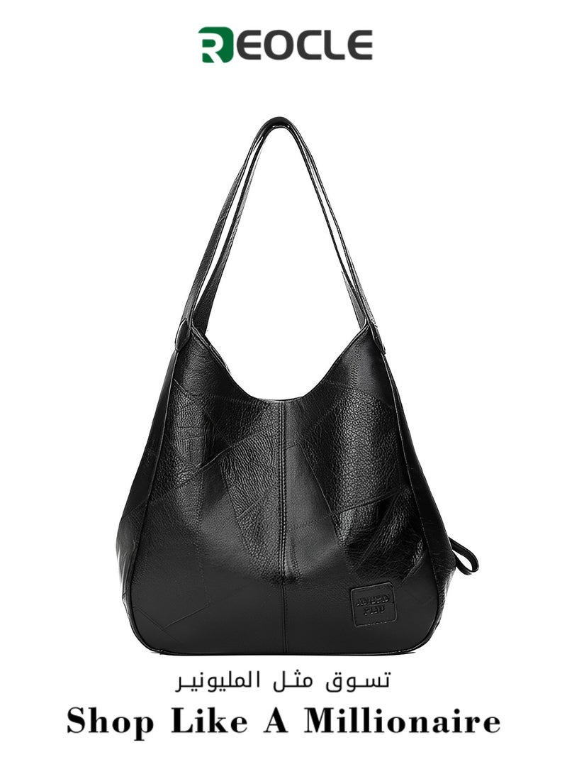 Women's Tote Shoulder Bag Soft Leather Handbag with Large Capacity Genuine Leather Tote Bags Made of High Quality PU Leather