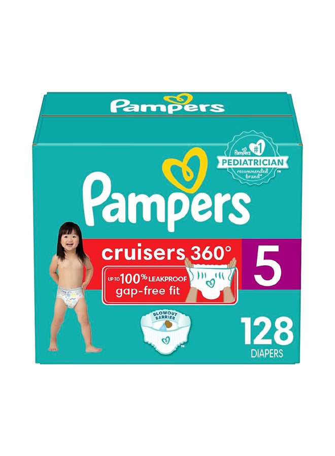 Cruisers 360 - Size 5, 128 Count, Pull-On Disposable Baby Diapers, Gap-Free Fit
