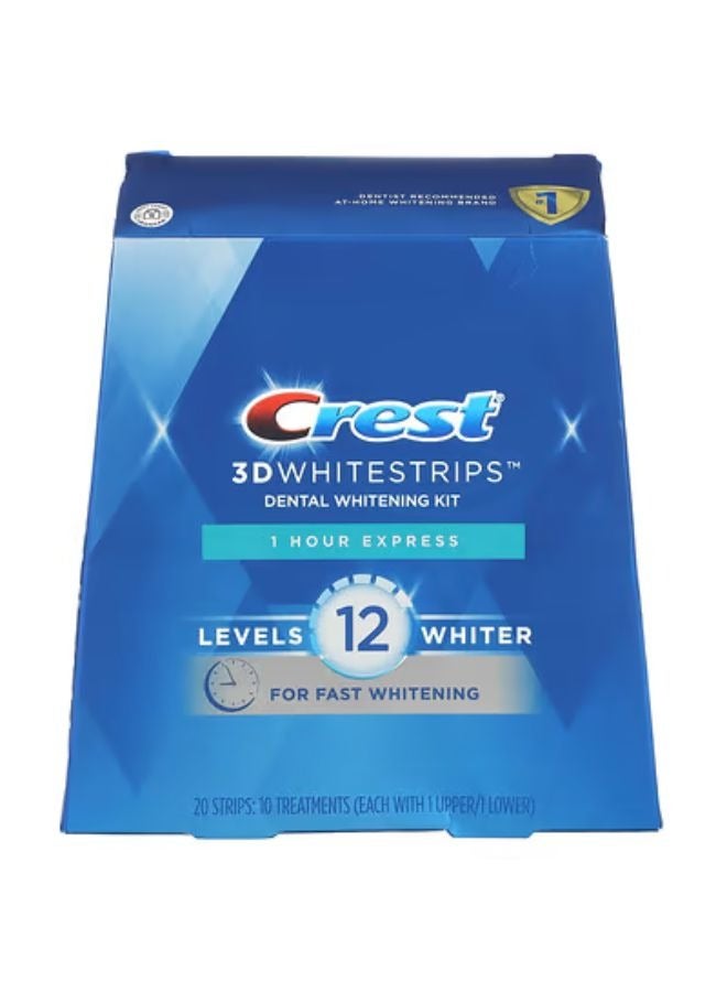 3D Whitestrips, Dental Whitening Kit, 1 Hour Express, 20 Strips