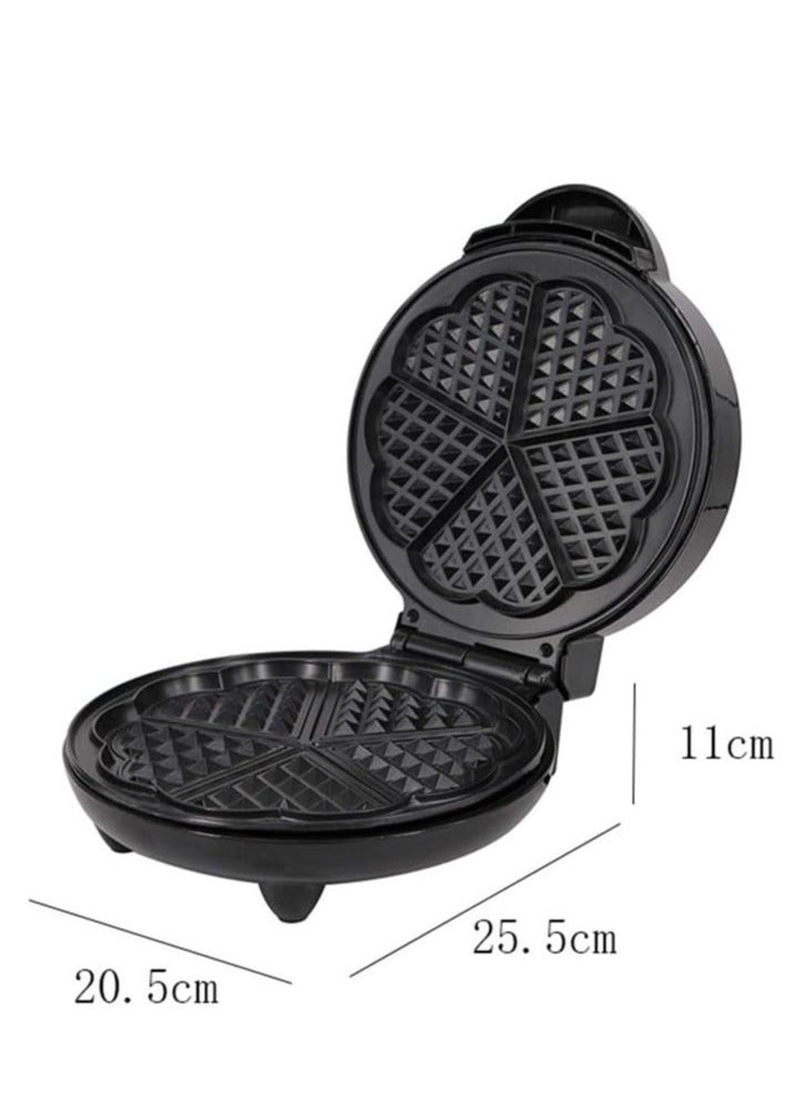 Waffle Maker – 5 Slice Heart Shaped Non-Stick Electric Belgian with Adjustable Temperature Control American Machine