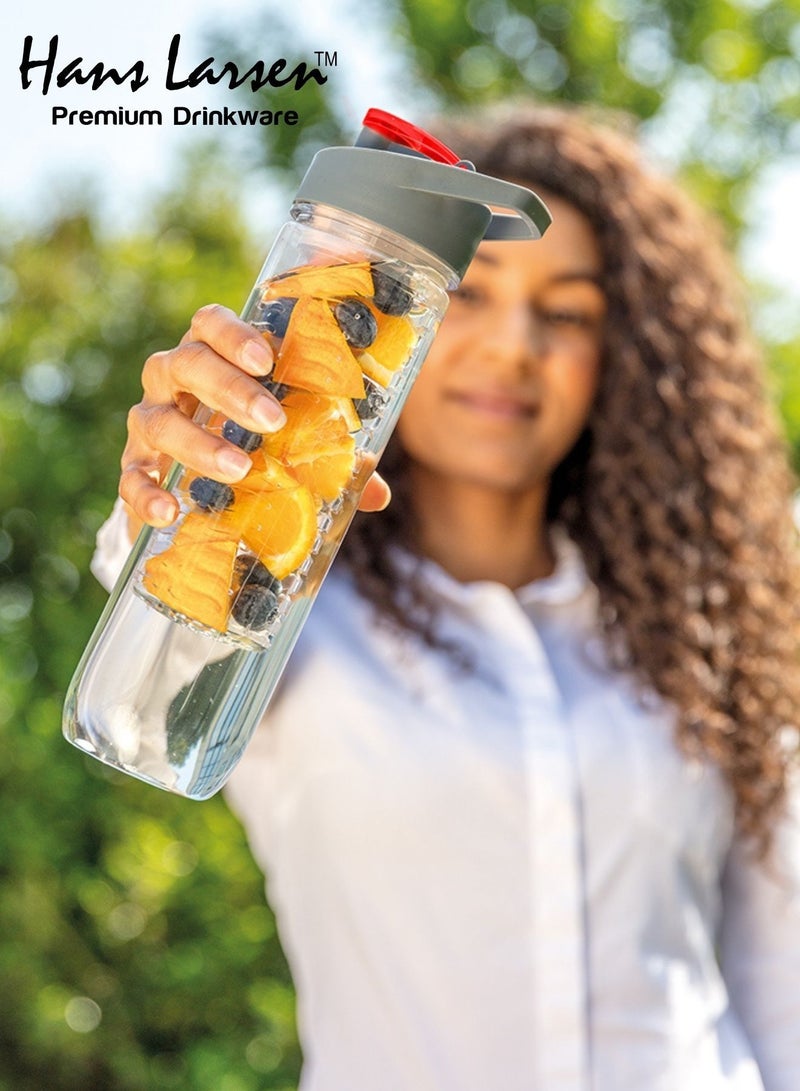 3-Piece Fruit Infuser Water BPA-Free Sports Bottle