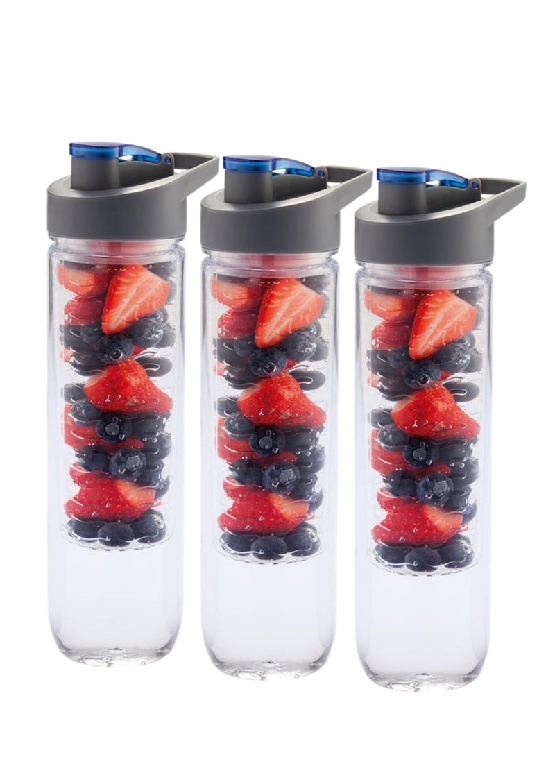 3-Piece Fruit Infuser Water BPA-Free Sports Bottle