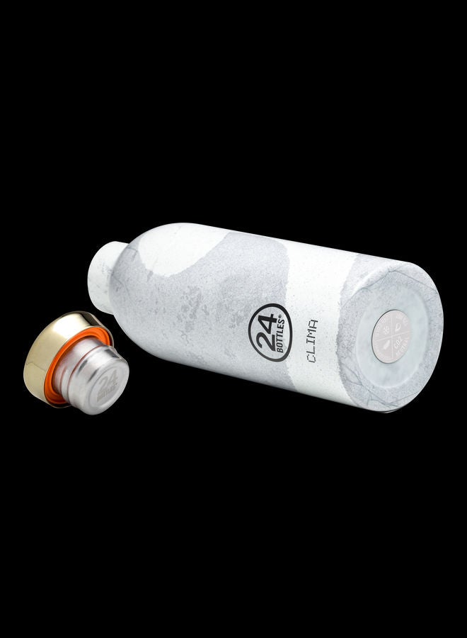 Clima Double Walled Insulated Stainless Steel Water Bottle White 7.3 x 20.5cm