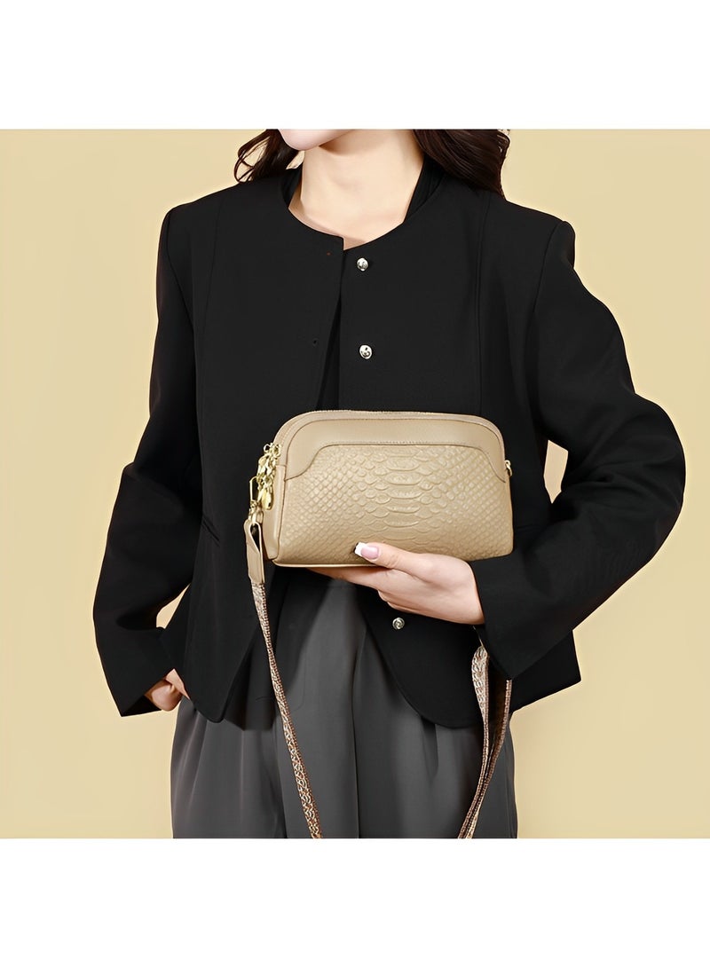 New Genuine Leather Shoulder Small Crossbody Bag Fashionable Versatile Hand-grabbed Shell Bag Soft Cowhide Clutch Bag for Women