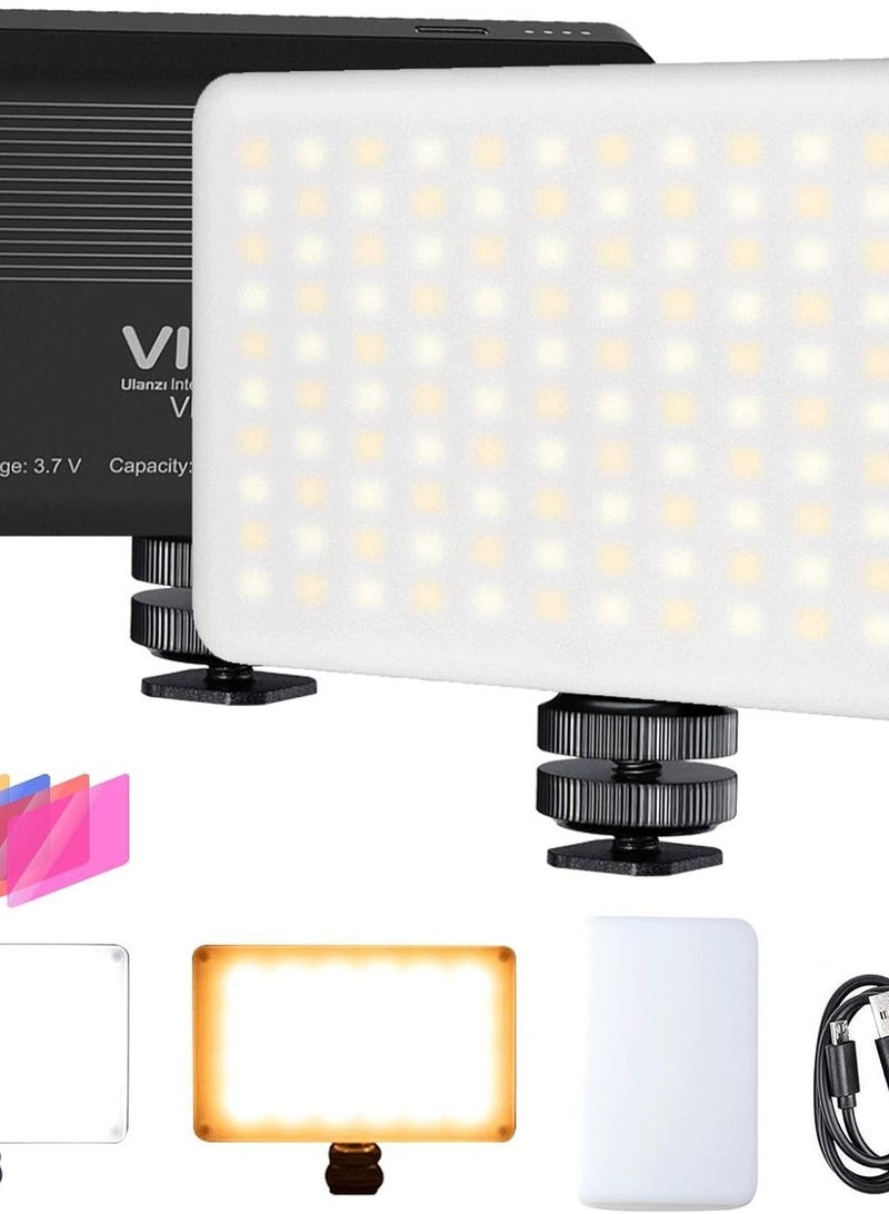 ULANZI VL200 Bi Color LED Video Light Portable Camera Light W/ 200 LED Beads CRI 95plus  2500 9000K Dimmable Panel Lamp W LCD 5000mAh Rechargeable DSLR Light For Vlogging Photography Video Conference