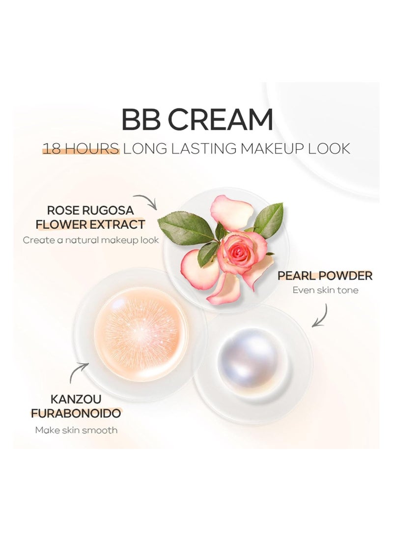 Foundation Makeup, BB Cream Tinted Moisturize For Face, Hydrating Formula BB Cream For All Skin Types, Oil-Free, Full-Coverage foundation primer, 50 ml