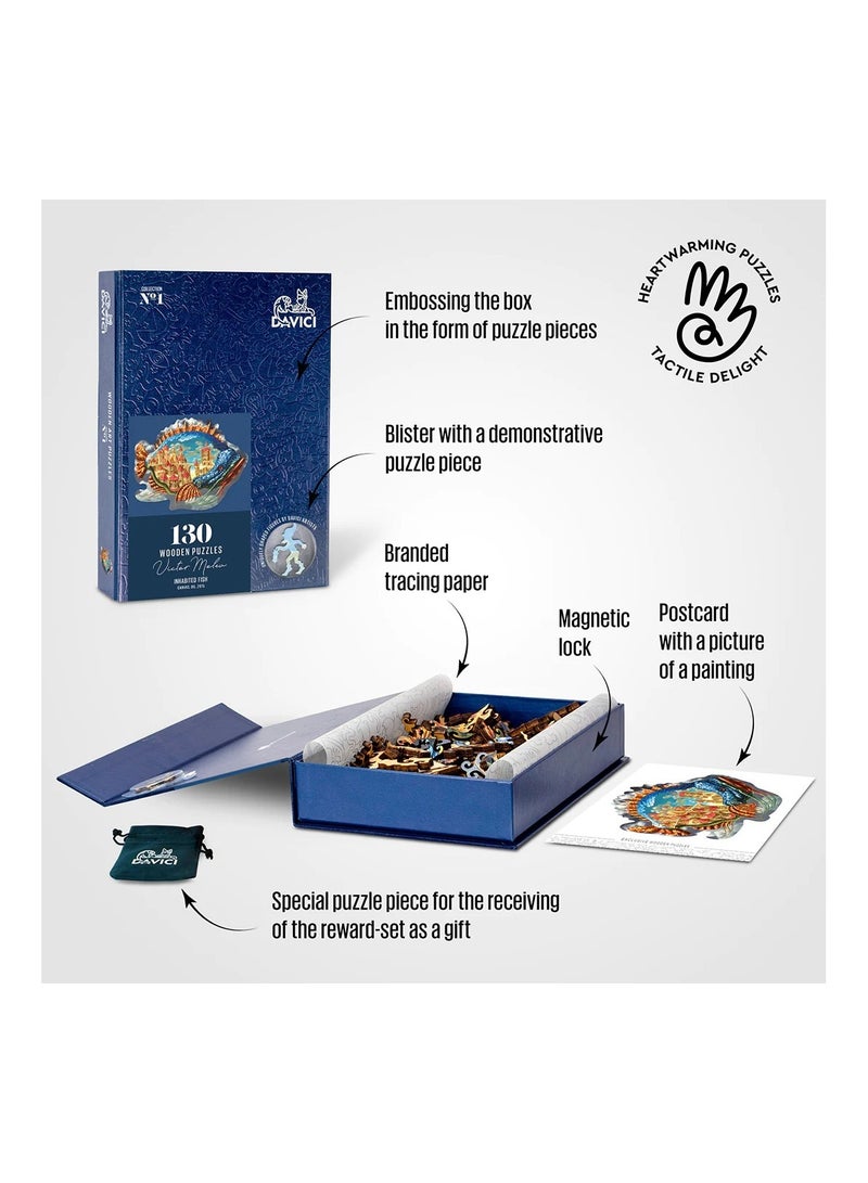 In Habited Fish Davici Wooden Jigsaw Puzzle