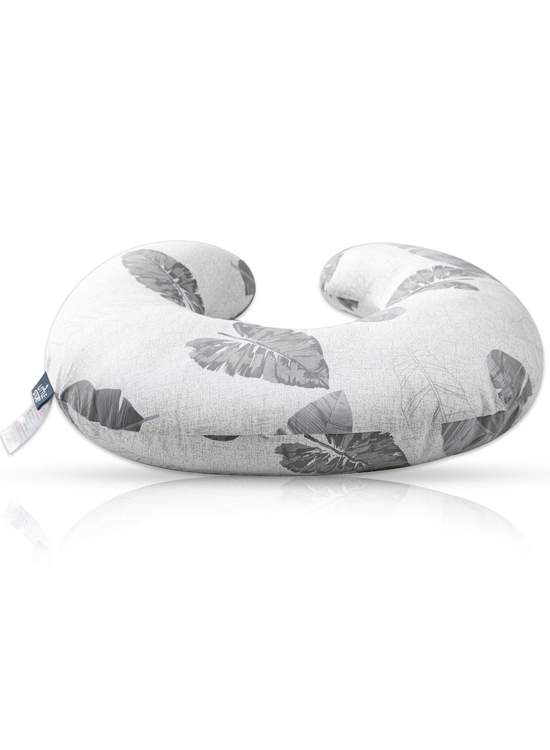 Soft Breathable Fiberfill Newborn Lounger Bed With Baby Nursing And Feeding Pillow - Leaves