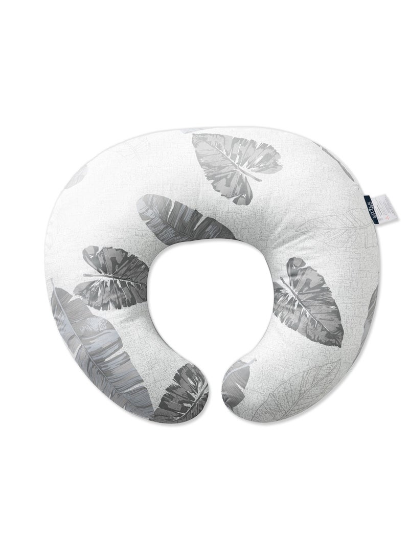 Soft Breathable Fiberfill Newborn Lounger Bed With Baby Nursing And Feeding Pillow - Leaves
