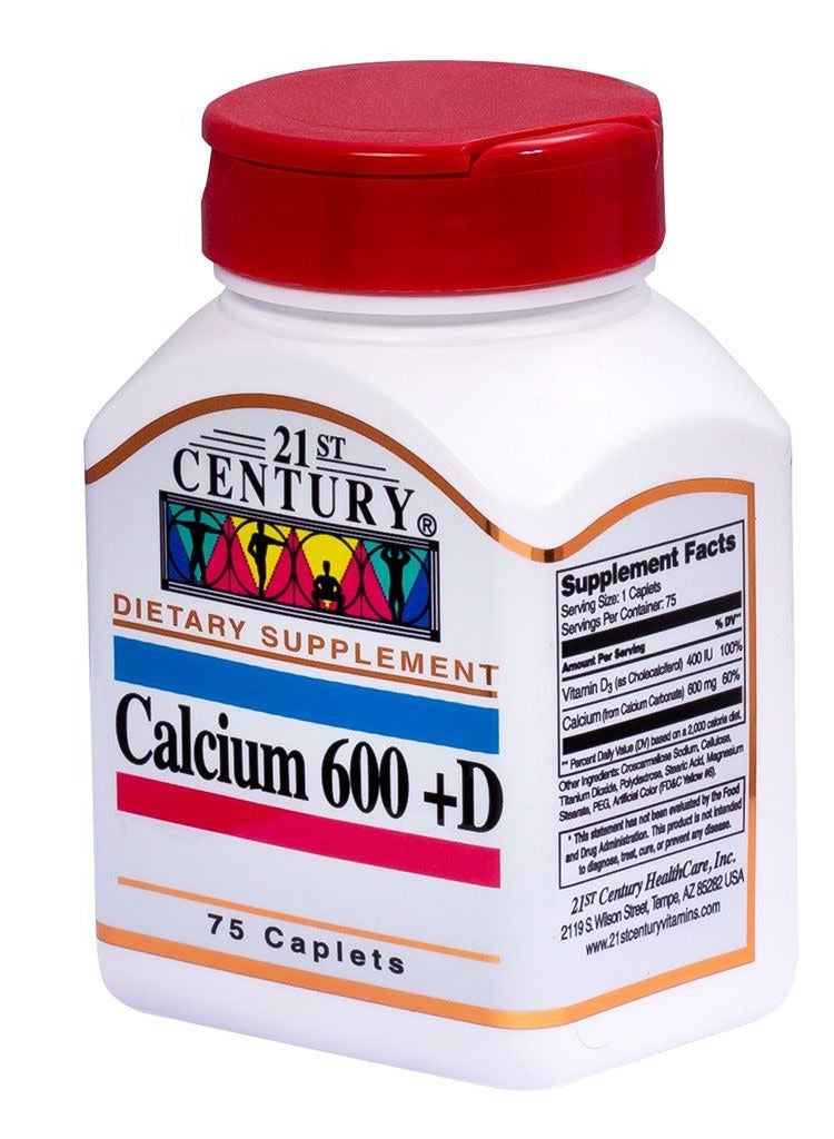 Calcium 600+Vitamin D Caplets 75'S