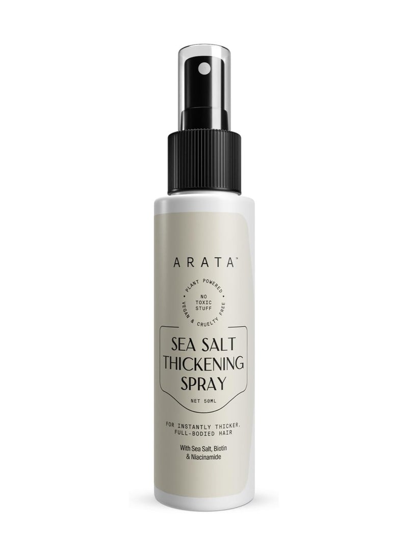 Arata Sea Salt Thickening Hair Spray Infused With Sea Salt, Biotin & Niacinamide For Instantly Thicker, Full-Bodied Hair