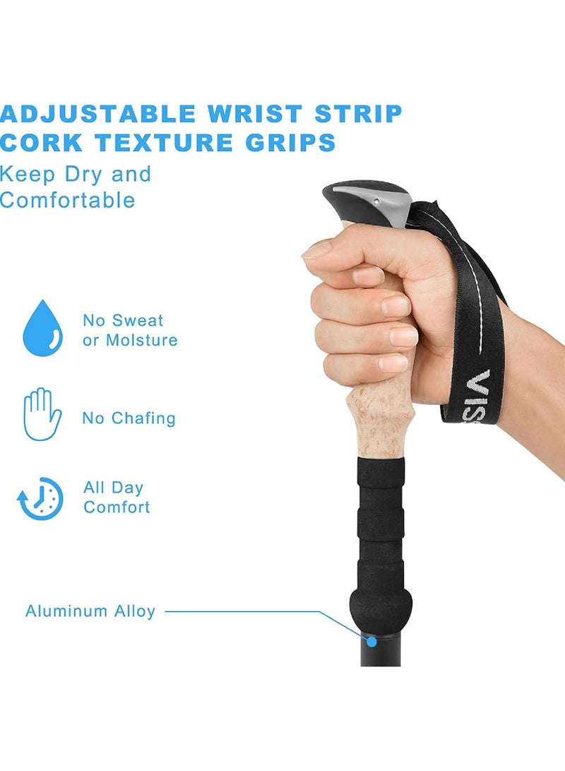 Light weight Trekking Hiking Adjustable Aluminum Walking Poles or Stick with Quick Lock System for Hiking Camping Outdoor