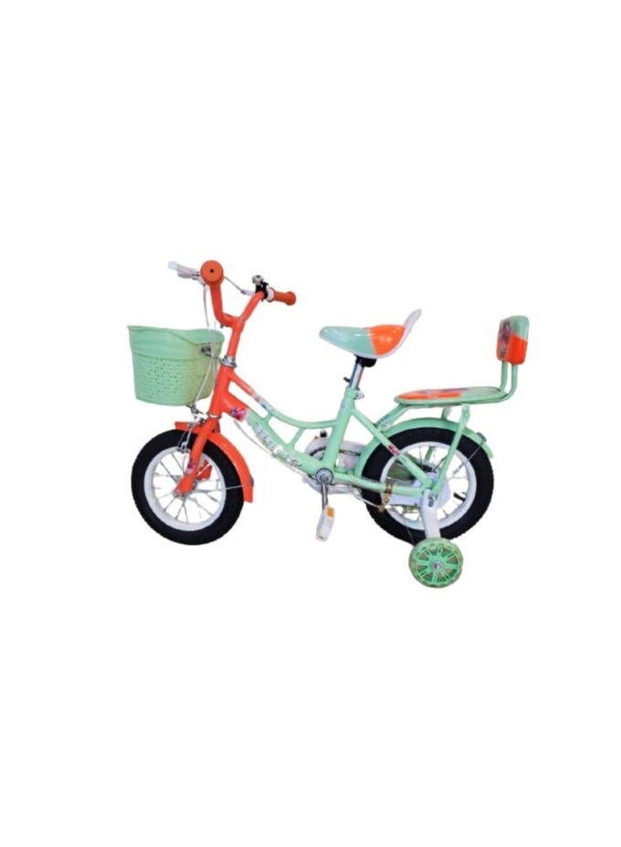Girls bike Children Bicycle For Ages 3-5 Years With Training Wheels basket bell 14 Inches Mix Colour Green