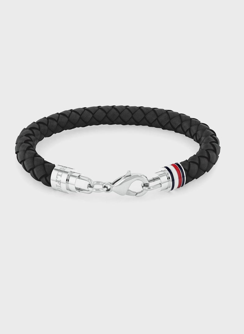 Iconic Th Braided Leather Bracelet