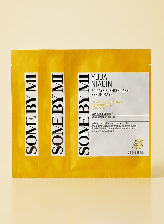 Yuja Niacin 30 Days Blemish Care Serum Mask 10 Sheets In 1 Pack Yellow 25grams