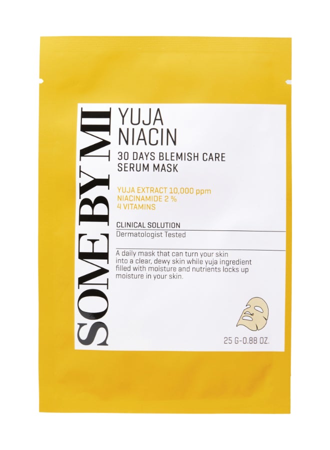 Yuja Niacin 30 Days Blemish Care Serum Mask 10 Sheets In 1 Pack Yellow 25grams