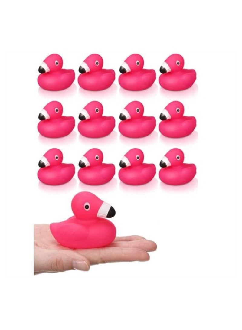 12 Pcs Bulk Pink Flamingos Bath Toys for Shower Party Favors Decoration