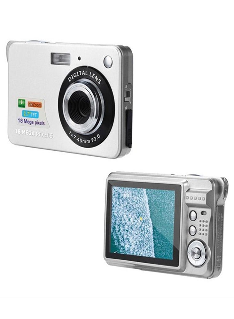 2.7 Inch Tft 18Mp 8X Zoom Digital Camera Mini Anti-Shake Full HD Digital Video Camera(Silver)