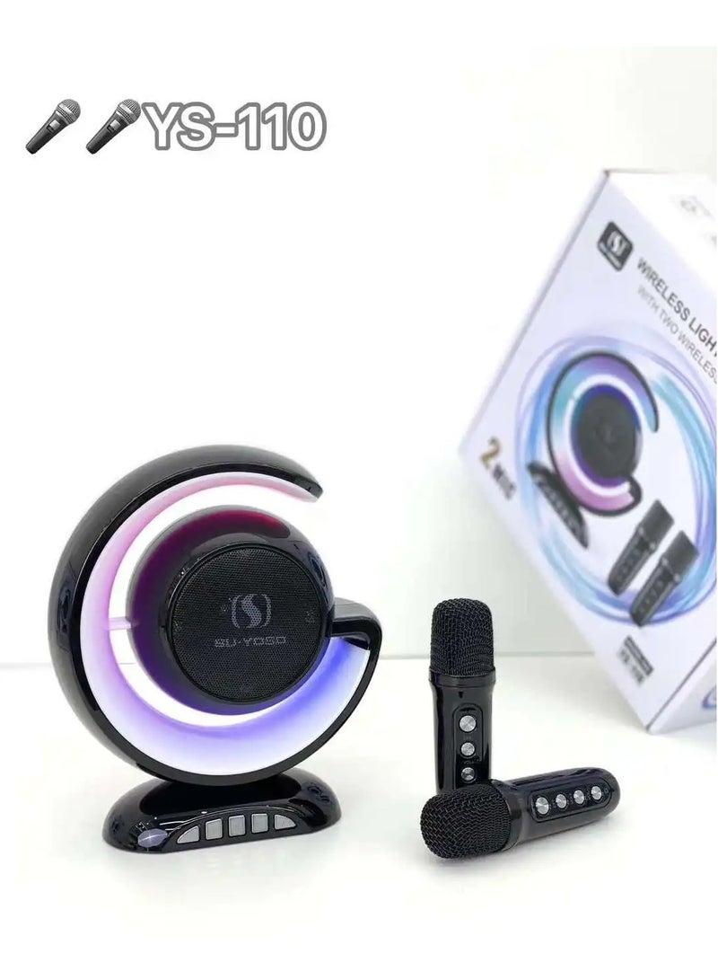 Wireless Lightshow Speaker With Two Wireless Microphones