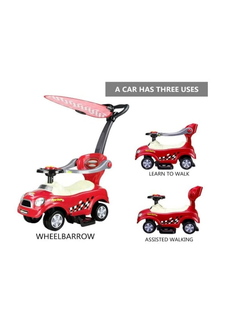 3 In 1 Baby Walker Activity Ride-On Toys Mini Push Car, Red