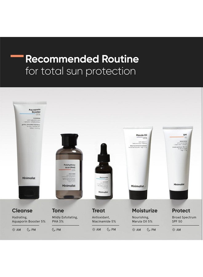 Sunscreen Spf 50 Lightweight With Multi Vitamins No White Cast Broad Spectrum Pa ++++ For Women & Men 50G