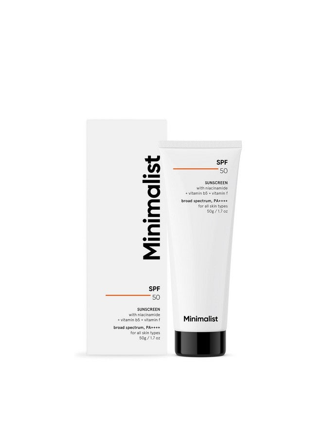 Sunscreen Spf 50 Lightweight With Multi Vitamins No White Cast Broad Spectrum Pa ++++ For Women & Men 50G