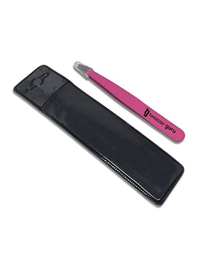 Stainless Steel Slant Tip Tweezer Pink