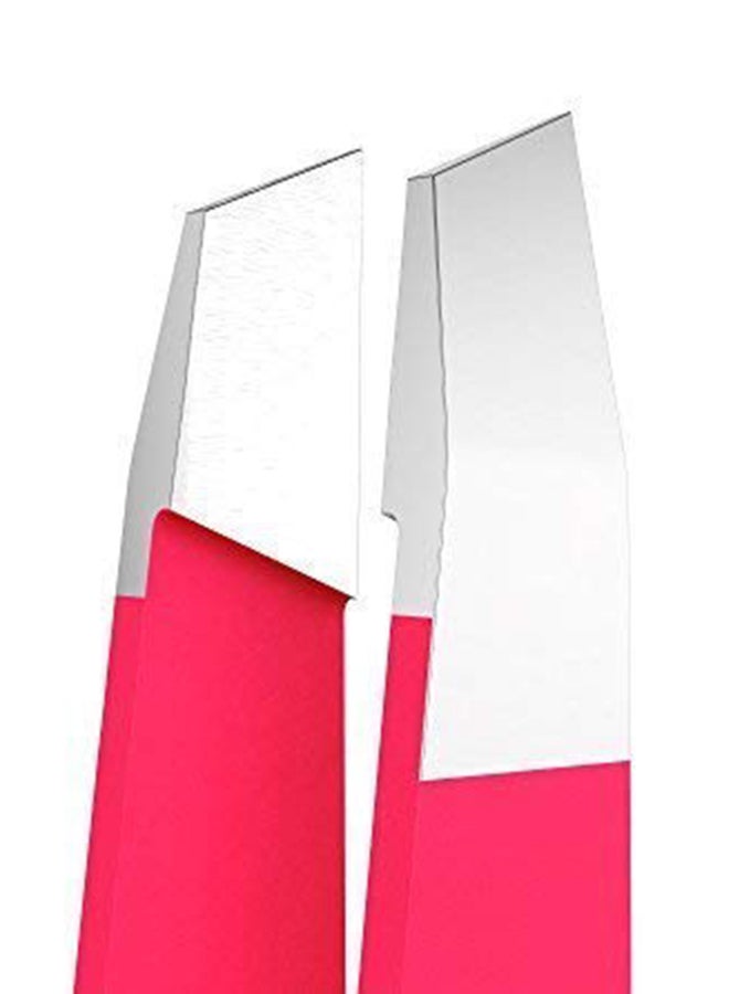 2-Piece Professional Stainless Steel Slant Tip Tweezer Set Pink